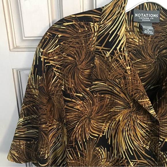 Notations, vintage women’s 2in1/shirt Earth tones, size 1X short sleeves collar - Picture 5 of 8